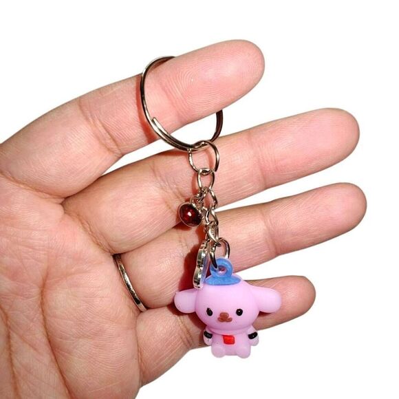 Sanrio Kawaii Pink Pompompurin Character keychain - Picture 2 of 4